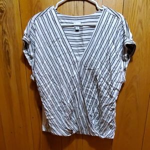 Striped, crossbody blouse